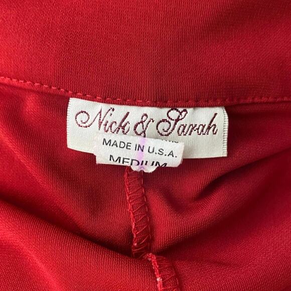 Vintage Y2K Red Sleeveless Short Wrap Dress / Medium * - Picture 4 of 4